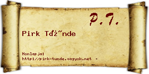 Pirk Tünde névjegykártya