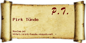 Pirk Tünde névjegykártya